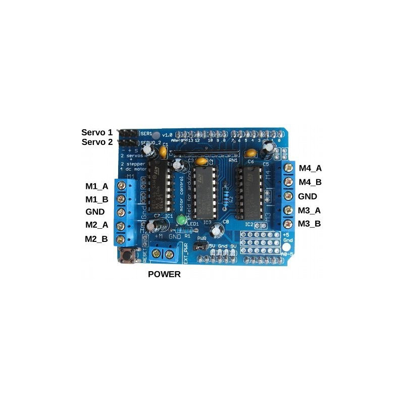 Arduino Dual L293d Motor Shield Lees Electronic