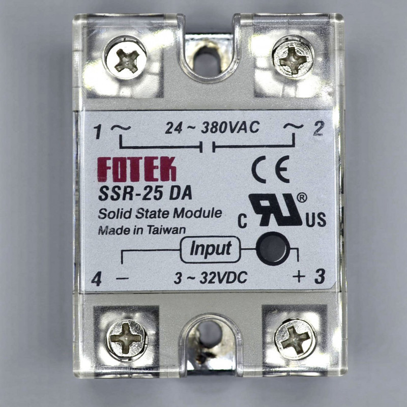 SOLID STATE RELAY,DC/AC,3-32VDC I/P,25A, SSR-25DA