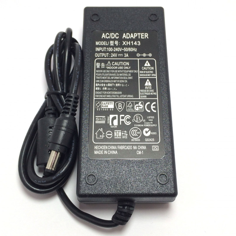 POWER ADAPTER, AC/DC, SWITCHING, 24VDC 3A, CEN+