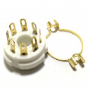 TUBE SOCKET 8 PIN CHASSIS MOUNTED GOLD