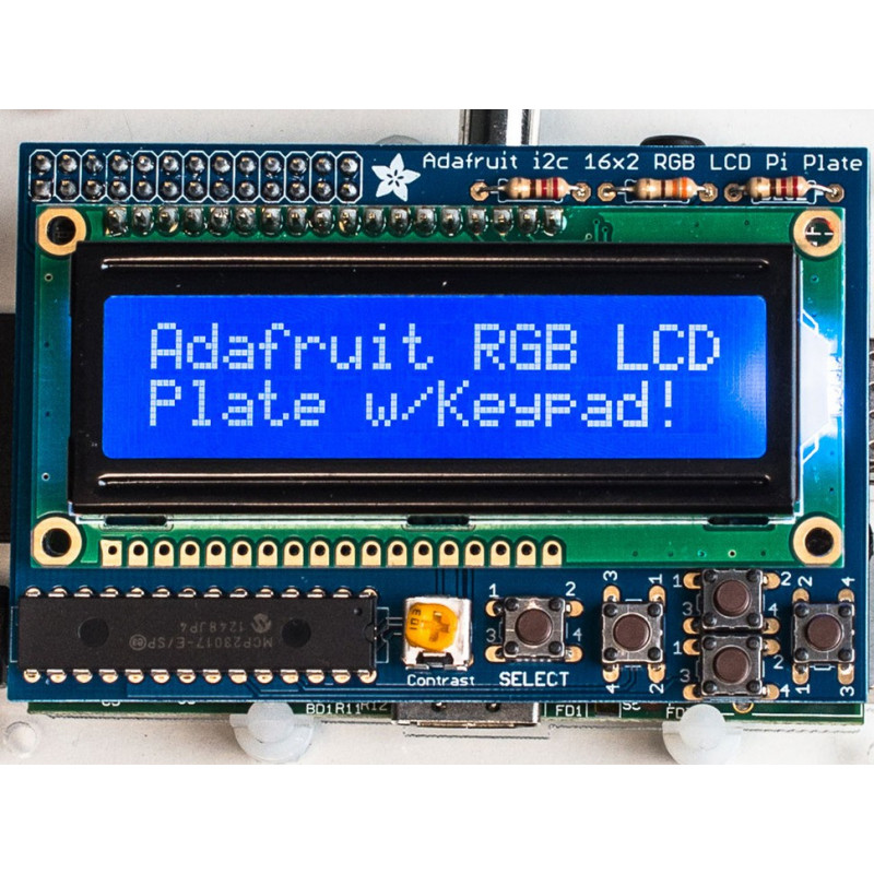 RGB LCD (-) PLATE KIT W/16X2 DISPLAY RASPBERRY PI