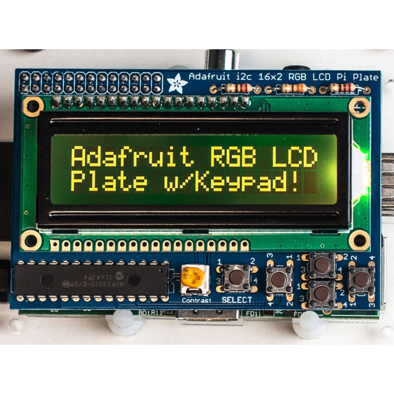 RGB LCD (-) PLATE KIT W/16X2 DISPLAY RASPBERRY PI