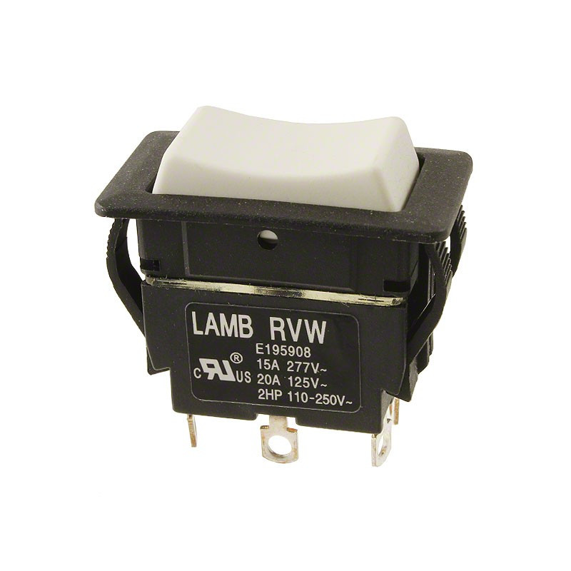 ROCKER SWITCH 6PIN ON-OFF-ON RVW LAMB 20A