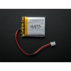 BATTERY, RECHARGEABLE, LI-POLY, 3.7V, 500mAh