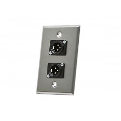 WALL PLATE XLR MALE TWO PORTS