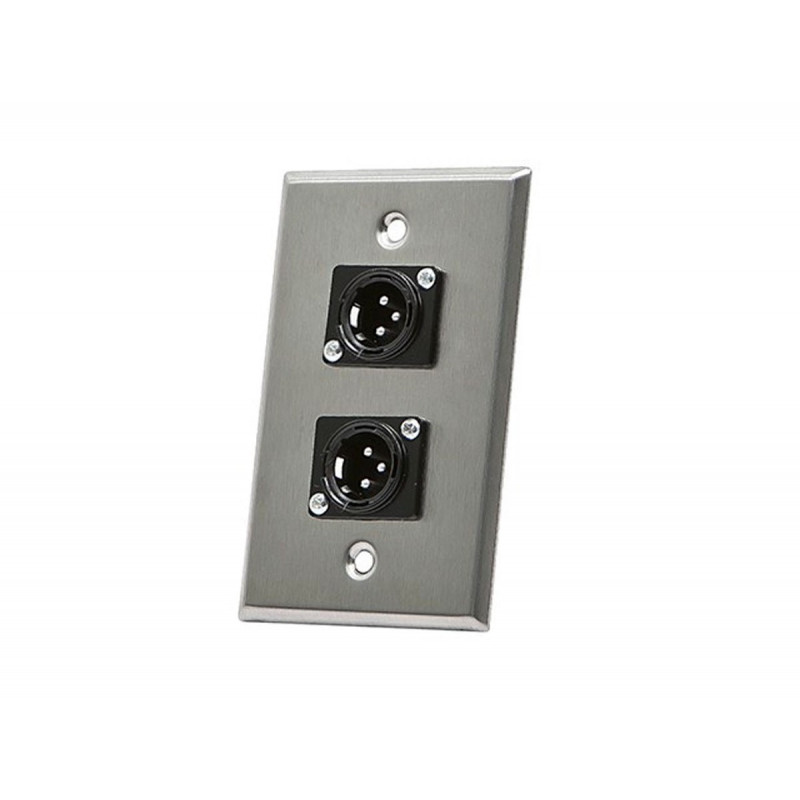 WALL PLATE XLR MALE TWO PORTS