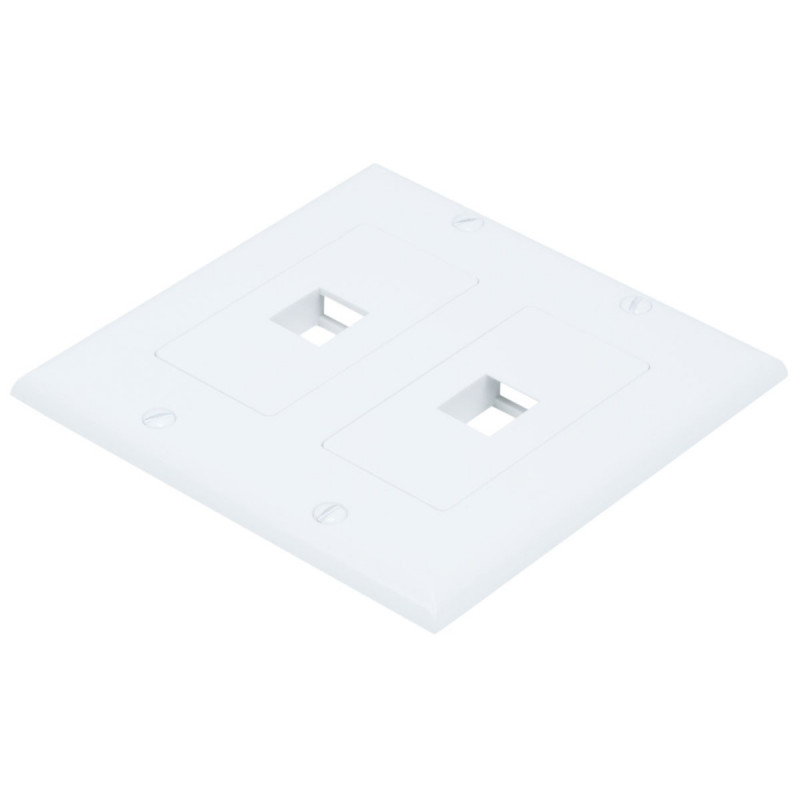 WALL PLATE 2-GANG FOR KEYSTONE 2 HOLE WHITE