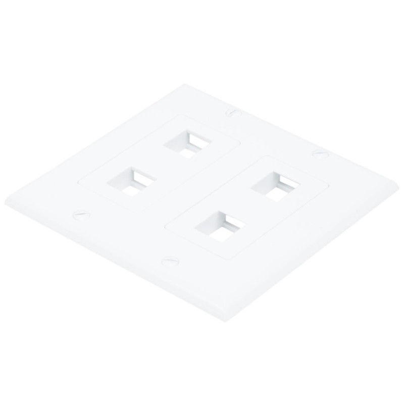 WALL PLATE 2-GANG FOR KEYSTONE 4-HOLE WHITE