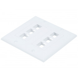 WALL PLATE 2-GANG FOR KEYSTONE 6-HOLE WHITE