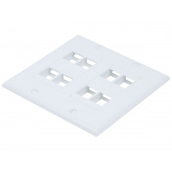 WALL PLATE 2-GANG FOR KEYSTONE 8-HOLE WHITE