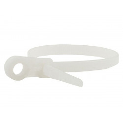 CABLE TIE 8" MOUNTABLE WHITE 100PCS