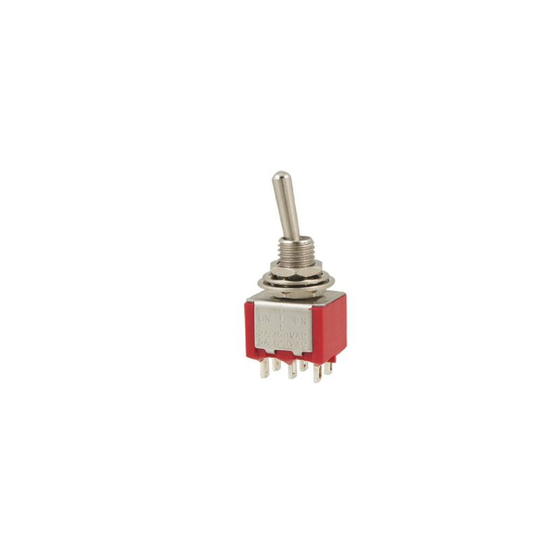 TOGGLE SWITCH,DPDT,ON-OFF-ON,5A,SOLDER LUG