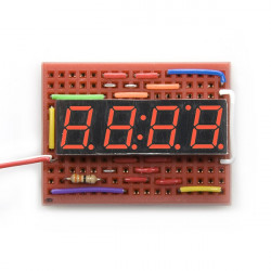 7-SEGMENT CLOCK DISPLAY - 4 DIGIT (RED) (+)