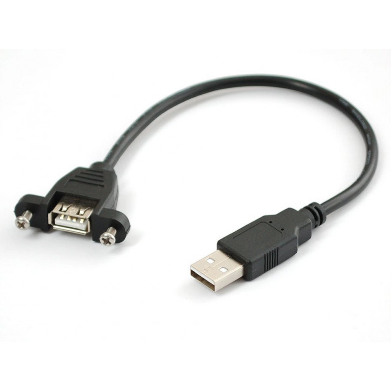 PANEL MOUNT USB CABLE - A MALE TO A FEMALE