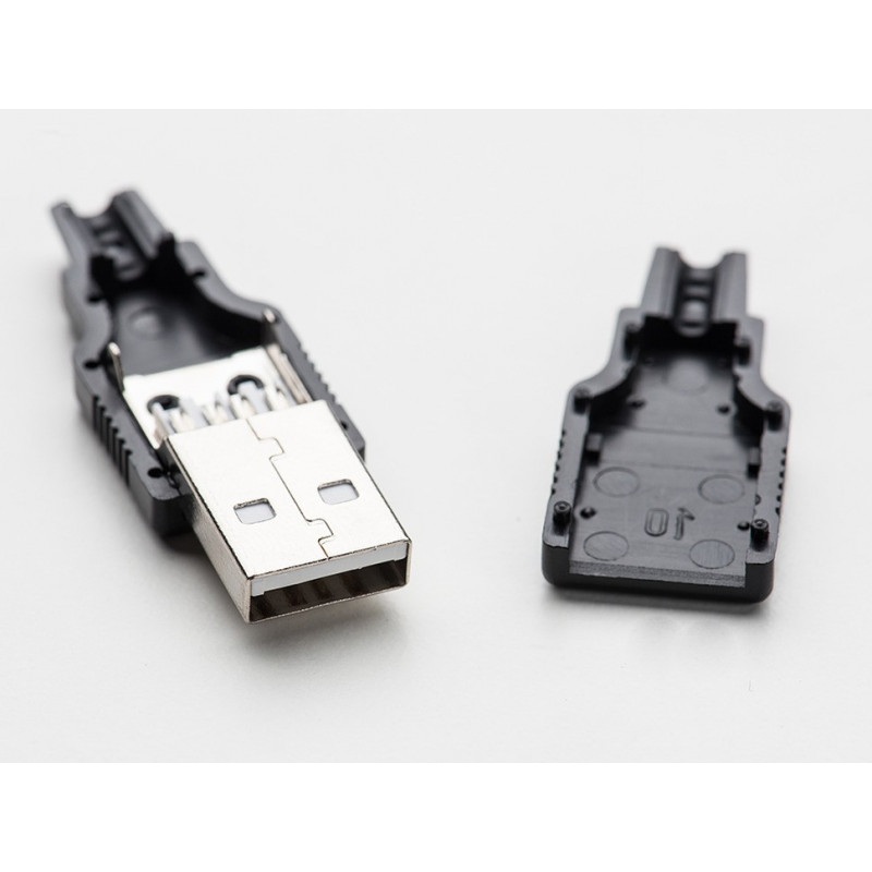 USB DIY CONNECTOR SHELL - TYPE A MALE PLUG