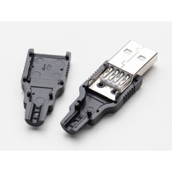 USB DIY CONNECTOR SHELL - TYPE A MALE PLUG