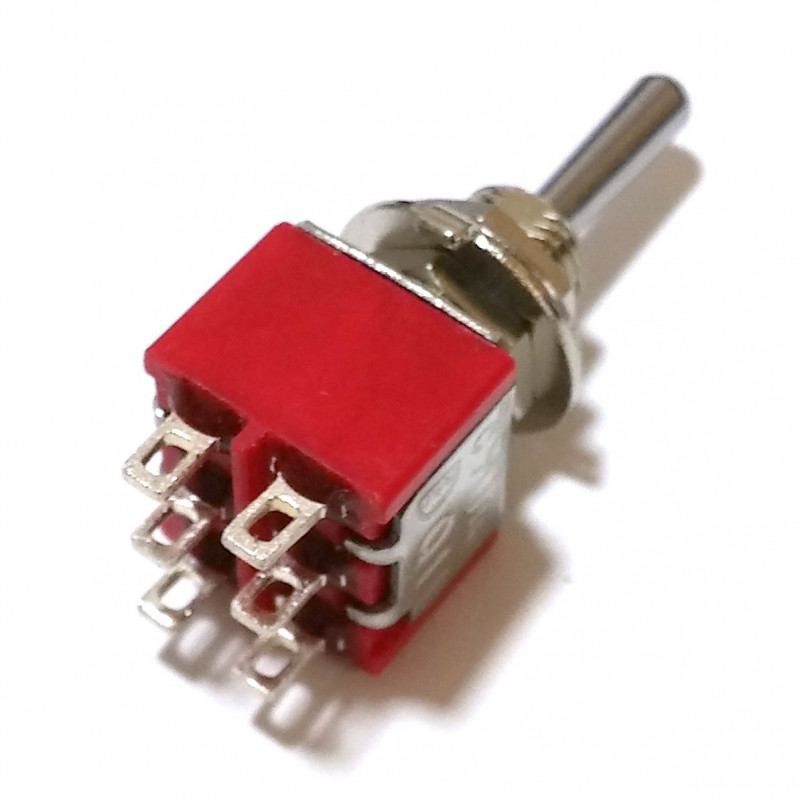 TOGGLE SWITCH,DPDT,ON-ON-ON,5A,SOLDER LUG