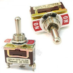 TOGGLE SWITCH ON-OFF-ON SPDT 250V 15A T701CW SCREW