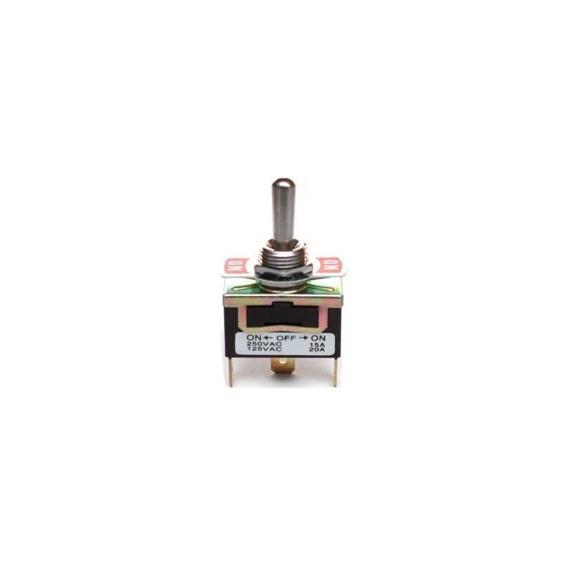 TOGGLE SWITCH,SPDT,ON-OFF-ON,250VAC,12A,SOLDER LUG