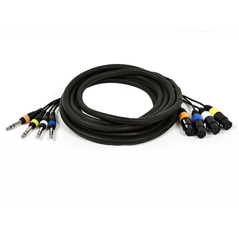 4 CHANNEL 1/4" - XLR(F) SNAKE CABLE 15FT