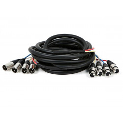 4 CHANNEL XLR(M) - XLR(F) SNAKE CABLE 15FT