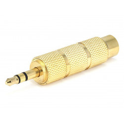 3.5MM ST PLUG TO 1/4" ST JACK METAL GOLD ADAPTER
