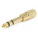 3.5mm ST. JACK TO 1/4" ST. PLUG  ADAPTER (GOLD)