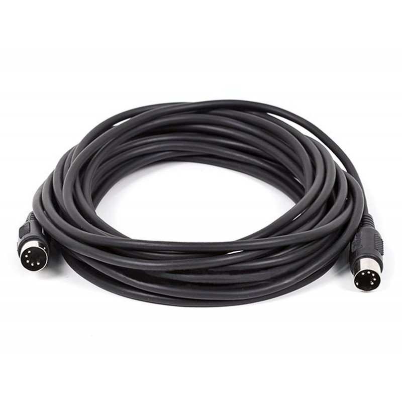 MIDI CABLE w/5 PIN DIN PLUGS 25FT  - BLACK