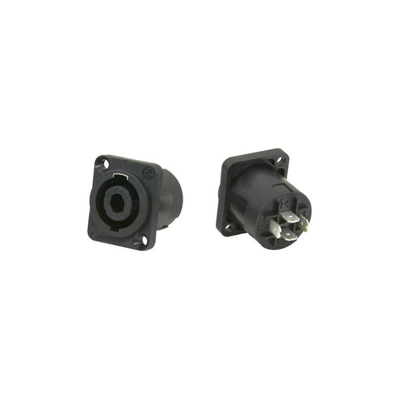 SPEAKON 4P SOCKET PLASTIC CHASSIS MOUNT (SQUARE)