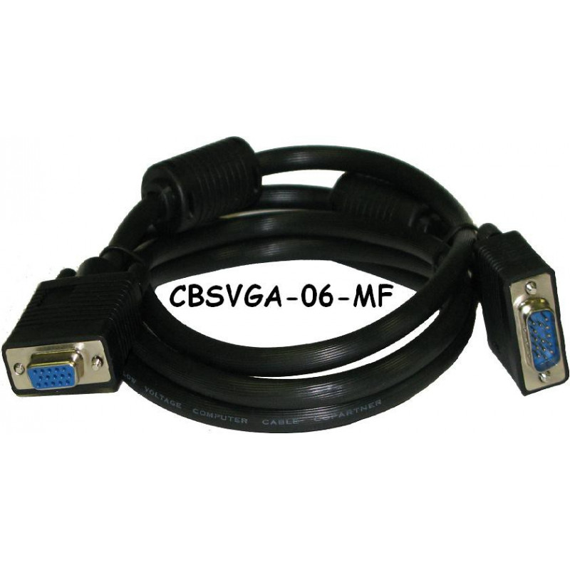 VIDEO CABLE, VGA, M/F, 2M