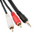 AUDIO CABLE, 3.5mm(M) TO 2 RCA(M), 1M Q304