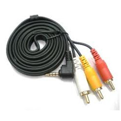 VIDEO CABLE,90 DEG 3.5mm TO COMPOSITE(3 RCA),3M