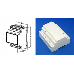 BOX ABS/PC 4.18 X 3.55 X 2.26'' GRY DIN RAIL MOUNT