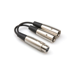 AUDIO CABLE, 18IN XLR(F) TO 2 XLR(M)