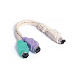 PS2 SPLITTER Y-CABLE M/2F 0.5FT