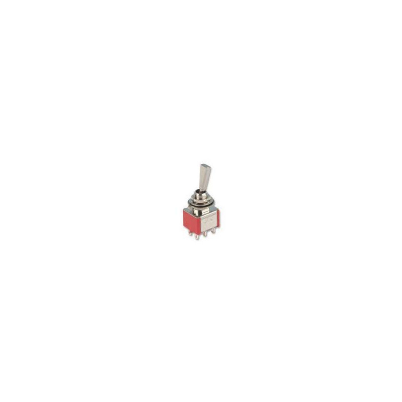 TOGGLE SWITCH W/ LEVER, DPDT,(ON)-ON,5A SOLDER LUG