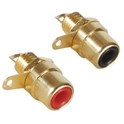 RCA GOLD PLATE JACK 2PCS RED/BLACK SLF-3859B