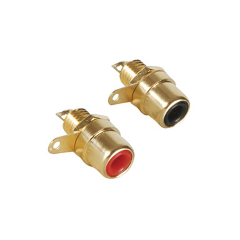 RCA GOLD PLATE JACK 2PCS RED/BLACK SLF-3859B