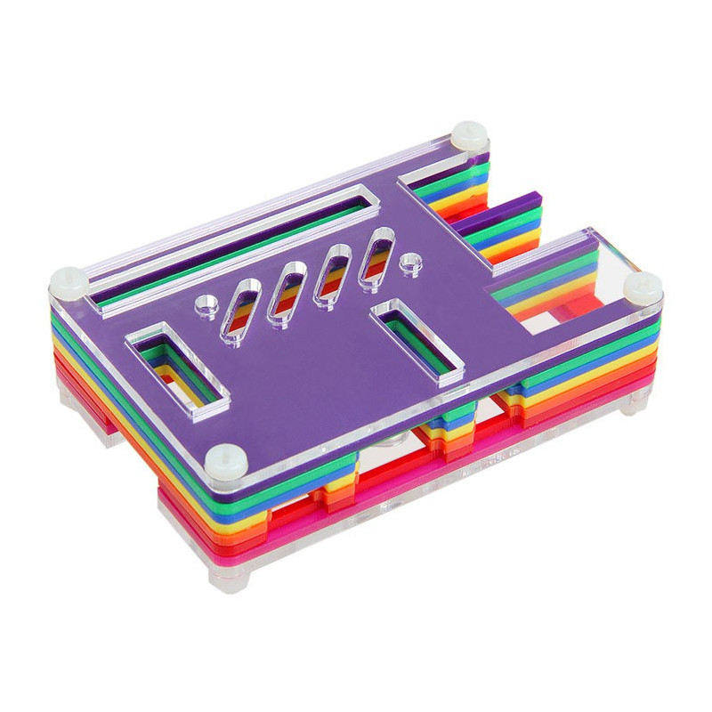 ENCLOSURE,RASPBERRY PI 2/B+ CASE,LAYERED,RAINBOW