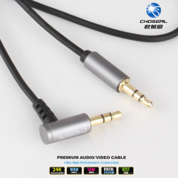 AUDIO CABLE, 3.5MM TO RIGHT ANGLE STEREO, 1.8M, BL