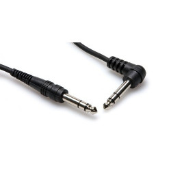 AUDIO CABLE, 1/4" RIGHT ANGLE TO 1/4" STEREO, 0.3M