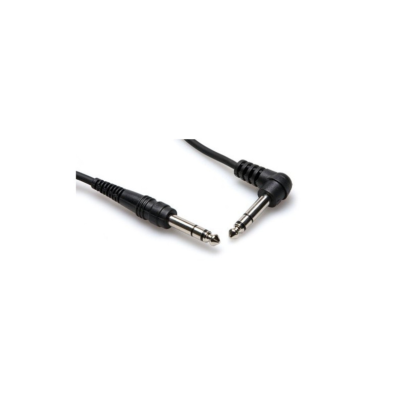 AUDIO CABLE, 1/4" RIGHT ANGLE TO 1/4" STEREO, 0.3M