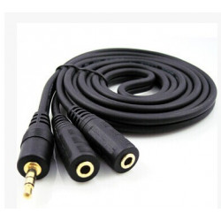 AUDIO CABLE, 3.5mm(M) TO 2x3.5mm(F), 1.5M