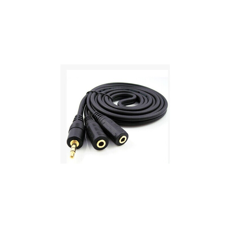 AUDIO CABLE, 3.5mm(M) TO 2x3.5mm(F), 1.5M