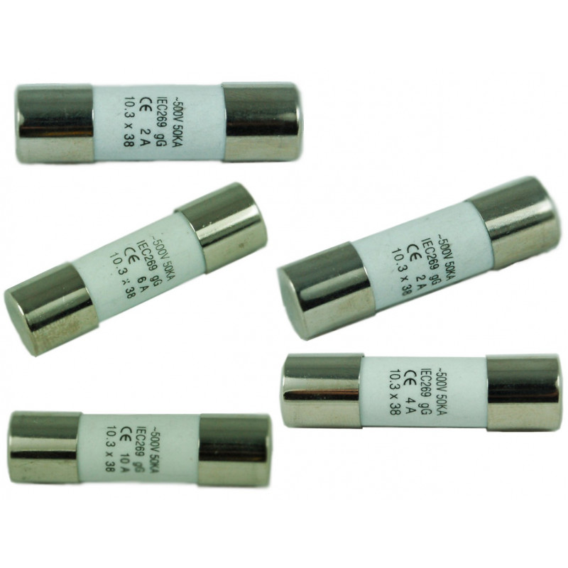 FUSES (POWER:SLOW) 500V 2A D:10XL:38MM