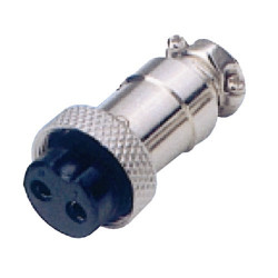 PLUG & JACK, MINI DIN, METAL, INLINE, 2P, (F)