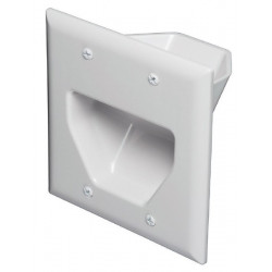 2-GANG RECESSED LOW VOLTAGE CABLE WALL PLATE