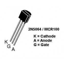 SCR 2N5064 200V 0.8A SENSITIVE GATE 2 PCS/PKG