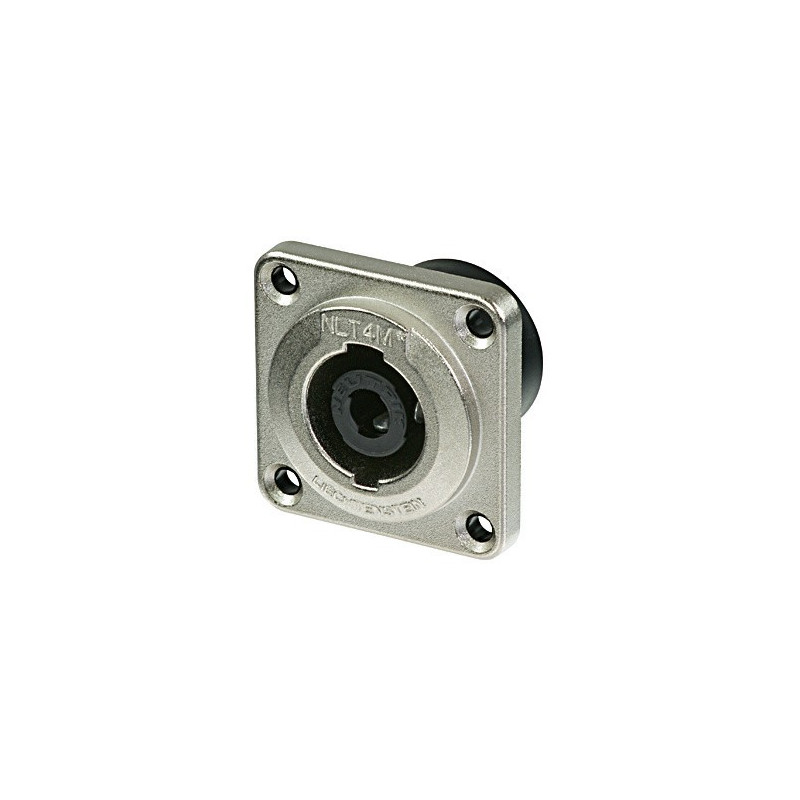 SPEAKON 4P SOCKET METAL CHASSIS MOUNT (SQUARE)