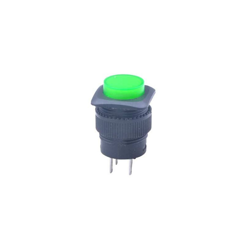 PUSH BUTTON ON/OFF GREEN LED R16-503